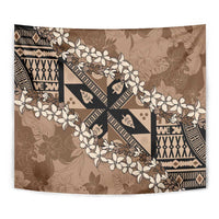 Bula Fiji Plumeria Tagimoucia Salusalu Mocha Tapestry Kaiviti Masi - Polynesian Pride