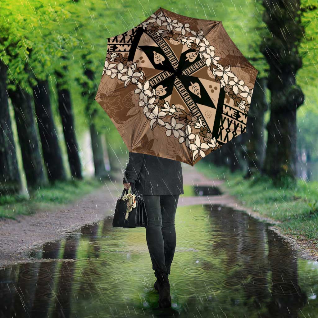 Bula Fiji Plumeria Tagimoucia Salusalu Mocha Umbrella Kaiviti Masi LT7 - Polynesian Pride