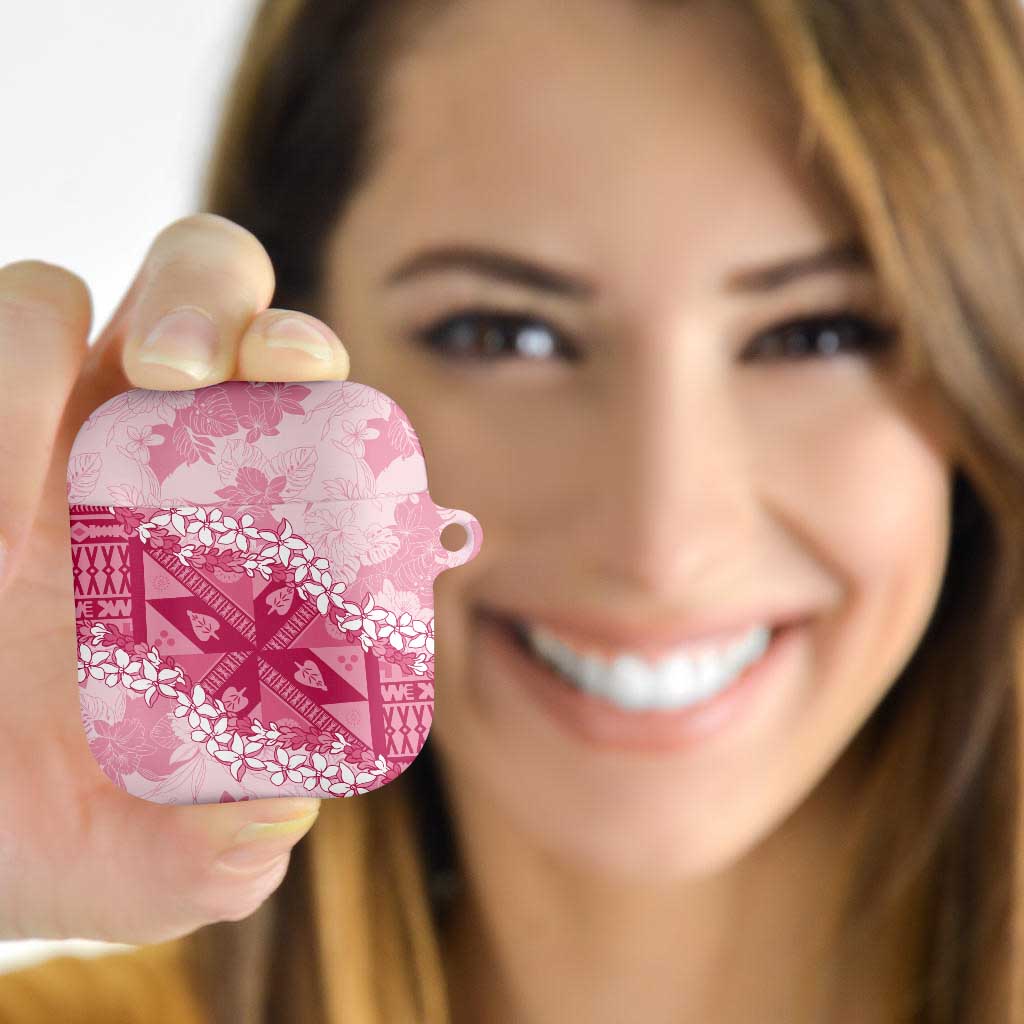 Bula Fiji Plumeria Tagimoucia Salusalu Pink AirPods Case Kaiviti Masi LT7 - Polynesian Pride