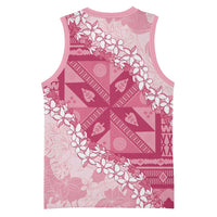 Bula Fiji Plumeria Tagimoucia Salusalu Pink Basketball Jersey Kaiviti Masi - Polynesian Pride