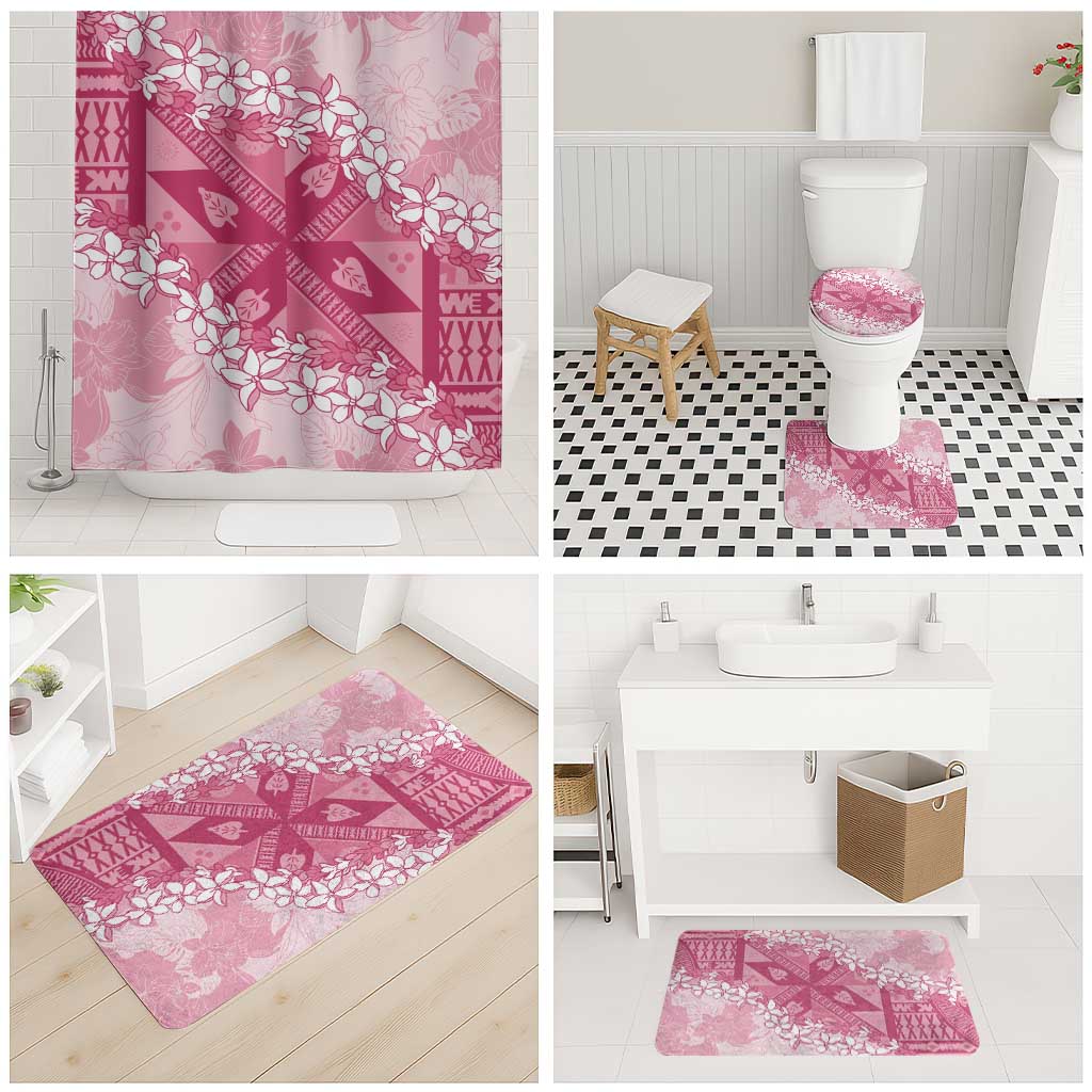Bula Fiji Plumeria Tagimoucia Salusalu Pink Bathroom Set Kaiviti Masi LT7 - Polynesian Pride