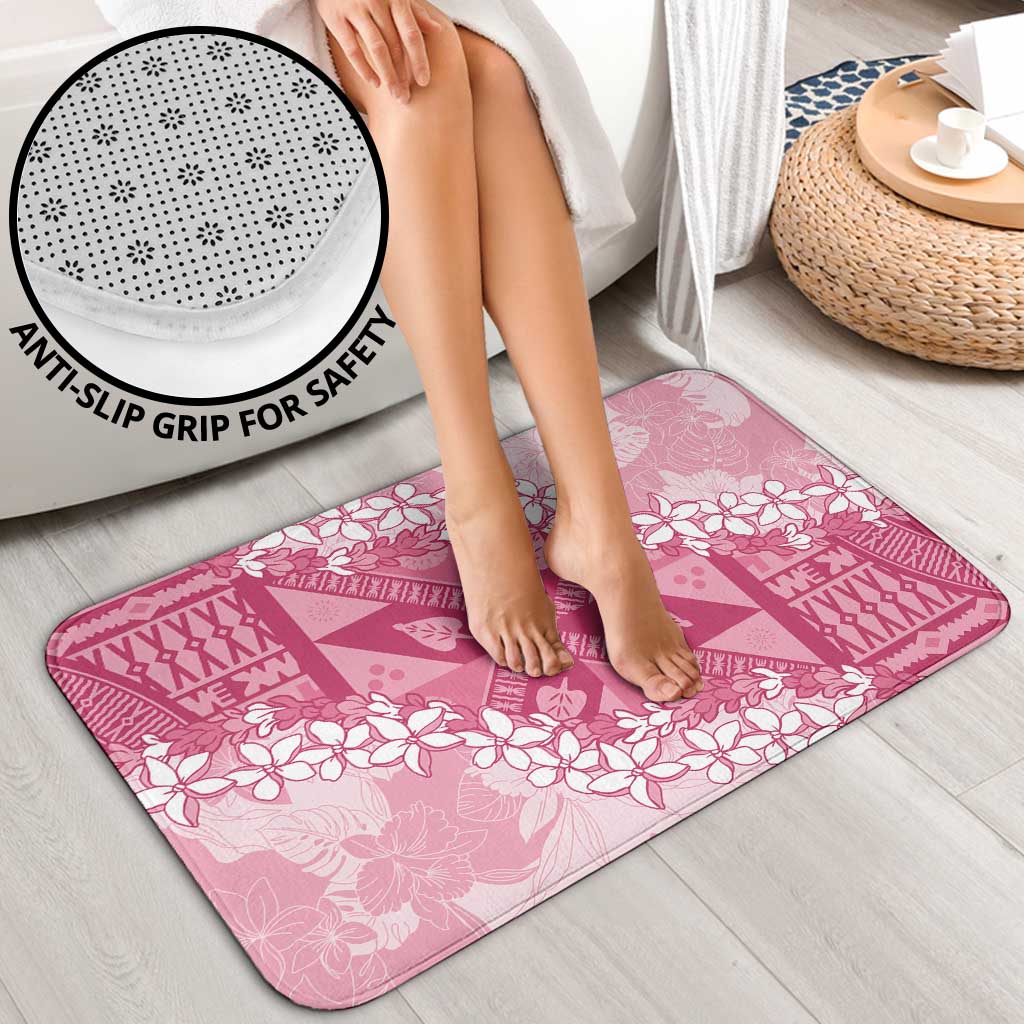 Bula Fiji Plumeria Tagimoucia Salusalu Pink Bathroom Set Kaiviti Masi LT7 - Polynesian Pride