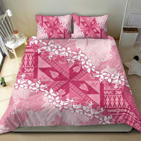 Bula Fiji Plumeria Tagimoucia Salusalu Pink Bedding Set Kaiviti Masi LT7 - Polynesian Pride
