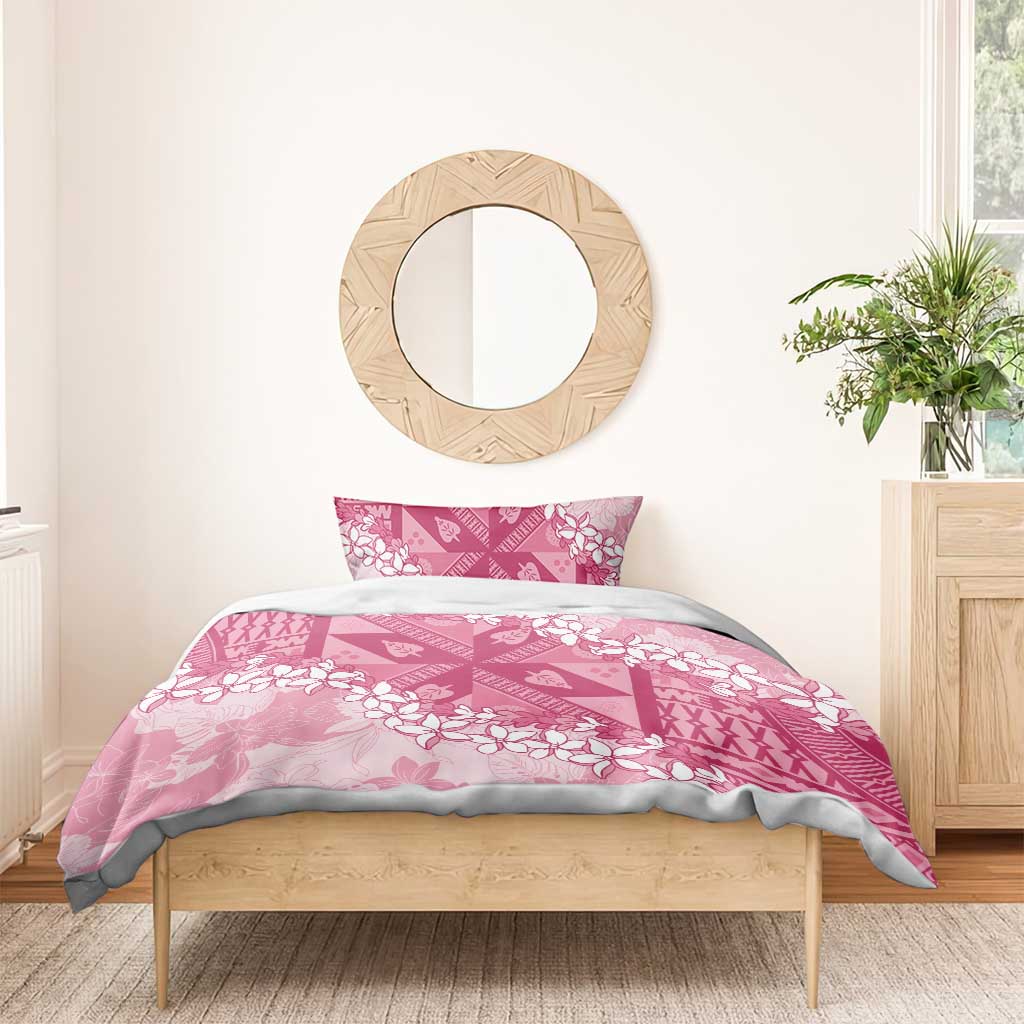 Bula Fiji Plumeria Tagimoucia Salusalu Pink Bedding Set Kaiviti Masi LT7 - Polynesian Pride