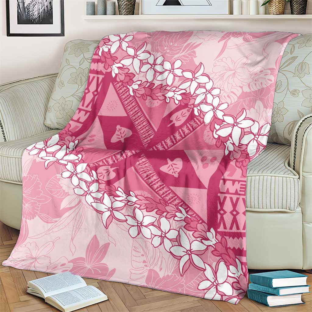 Bula Fiji Plumeria Tagimoucia Salusalu Pink Blanket Kaiviti Masi LT7 - Polynesian Pride