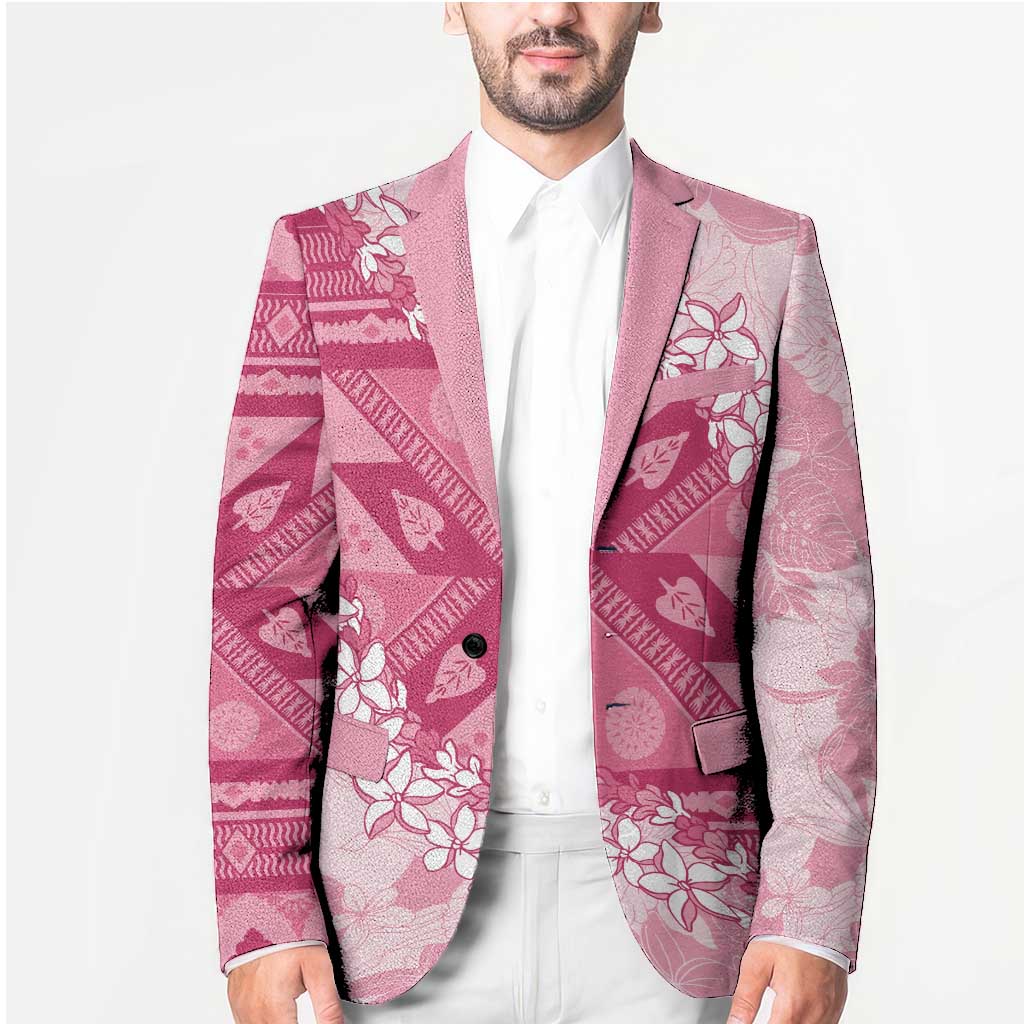 Bula Fiji Plumeria Tagimoucia Salusalu Pink Blazer Kaiviti Masi - Polynesian Pride