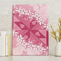 Bula Fiji Plumeria Tagimoucia Salusalu Pink Canvas Wall Art Kaiviti Masi LT7 Without Frame Pink - Polynesian Pride