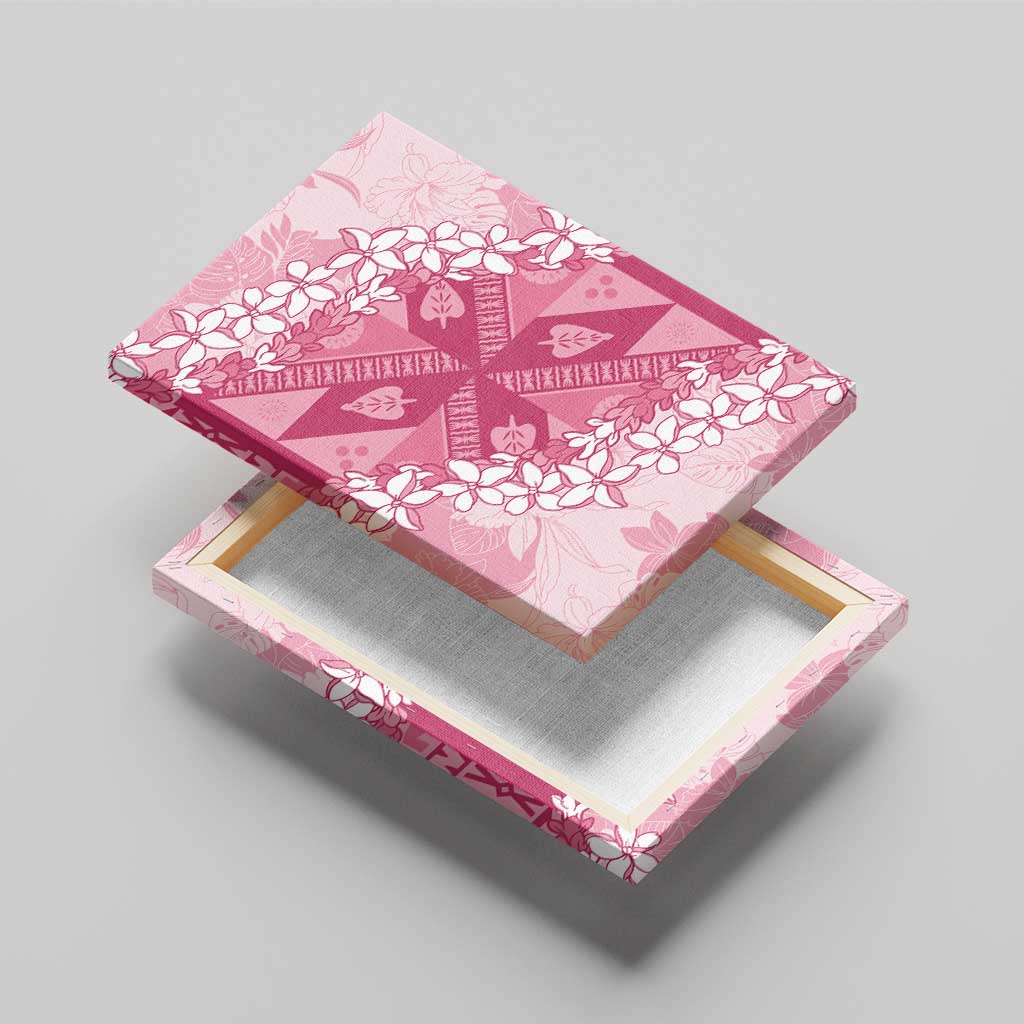 Bula Fiji Plumeria Tagimoucia Salusalu Pink Canvas Wall Art Kaiviti Masi LT7 - Polynesian Pride