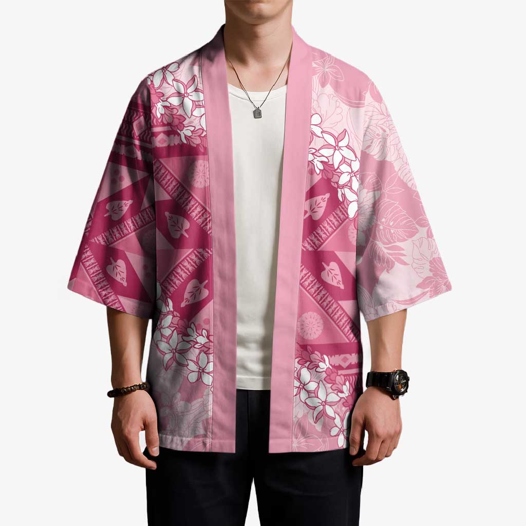 Bula Fiji Plumeria Tagimoucia Salusalu Pink Kimono Kaiviti Masi LT7 - Polynesian Pride