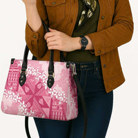 Bula Fiji Plumeria Tagimoucia Salusalu Pink Leather Bag Kaiviti Masi - Polynesian Pride
