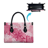 Bula Fiji Plumeria Tagimoucia Salusalu Pink Leather Bag Kaiviti Masi - Polynesian Pride