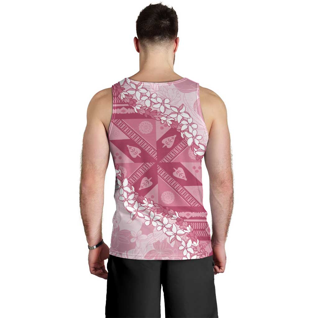 Bula Fiji Plumeria Tagimoucia Salusalu Pink Men Tank Top Kaiviti Masi LT7 - Polynesian Pride