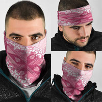 Bula Fiji Plumeria Tagimoucia Salusalu Pink Neck Gaiter Kaiviti Masi LT7 - Polynesian Pride