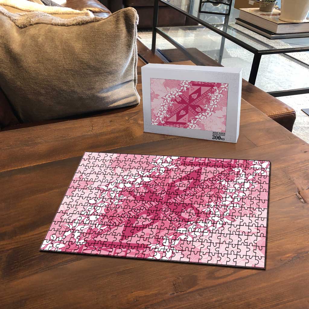 Bula Fiji Plumeria Tagimoucia Salusalu Pink Puzzle Kaiviti Masi LT7 - Polynesian Pride