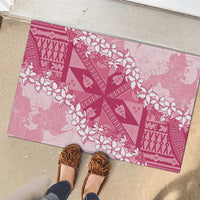 Bula Fiji Plumeria Tagimoucia Salusalu Pink Rubber Doormat Kaiviti Masi LT7 - Polynesian Pride
