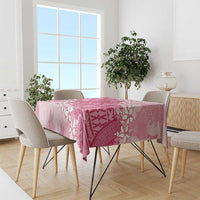 Bula Fiji Plumeria Tagimoucia Salusalu Pink Tablecloth Kaiviti Masi LT7 - Polynesian Pride