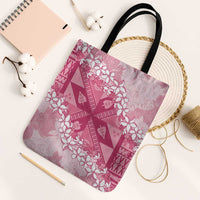 Bula Fiji Plumeria Tagimoucia Salusalu Pink Tote Bag Kaiviti Masi LT7 Black Strap One Size Pink - Polynesian Pride
