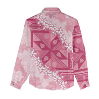 Bula Fiji Plumeria Tagimoucia Salusalu Pink Women Casual Shirt Kaiviti Masi LT7 - Polynesian Pride