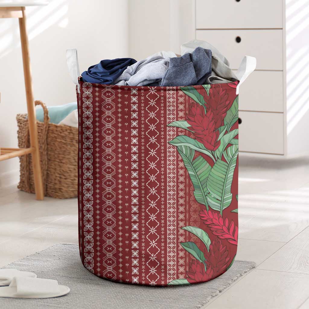 Women's Day Samoa Malu Tattoo Inspired Mix Teuila Laundry Basket Scarlet