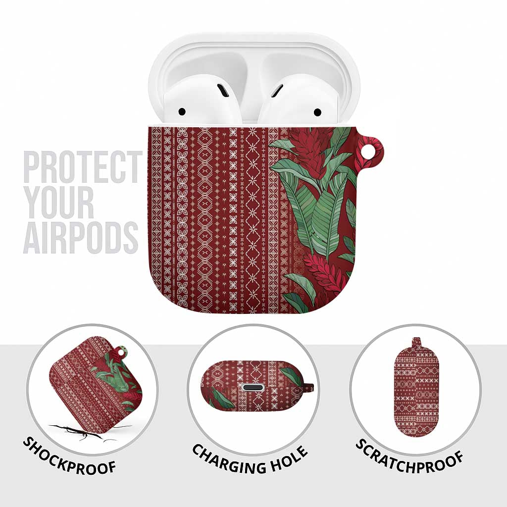 Women's Day Samoa Malu Tattoo Inspired Mix Teuila AirPods Case Scarlet