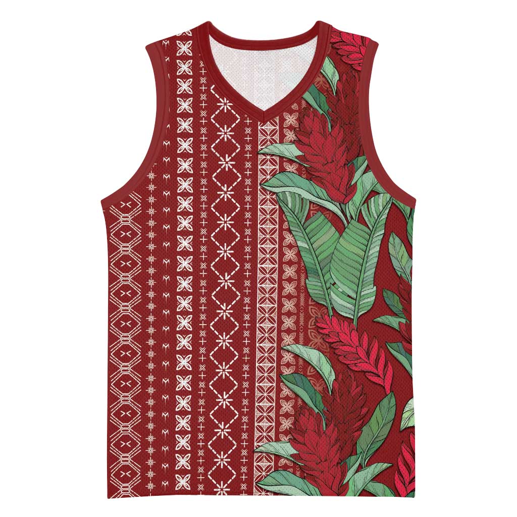 Women's Day Samoa Malu Tattoo Inspired Mix Teuila Basketball Jersey Scarlet