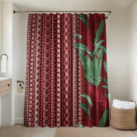 Women's Day Samoa Malu Tattoo Inspired Mix Teuila Bathroom Set Scarlet LT7 Shower Curtain Only Scarlet - Polynesian Pride