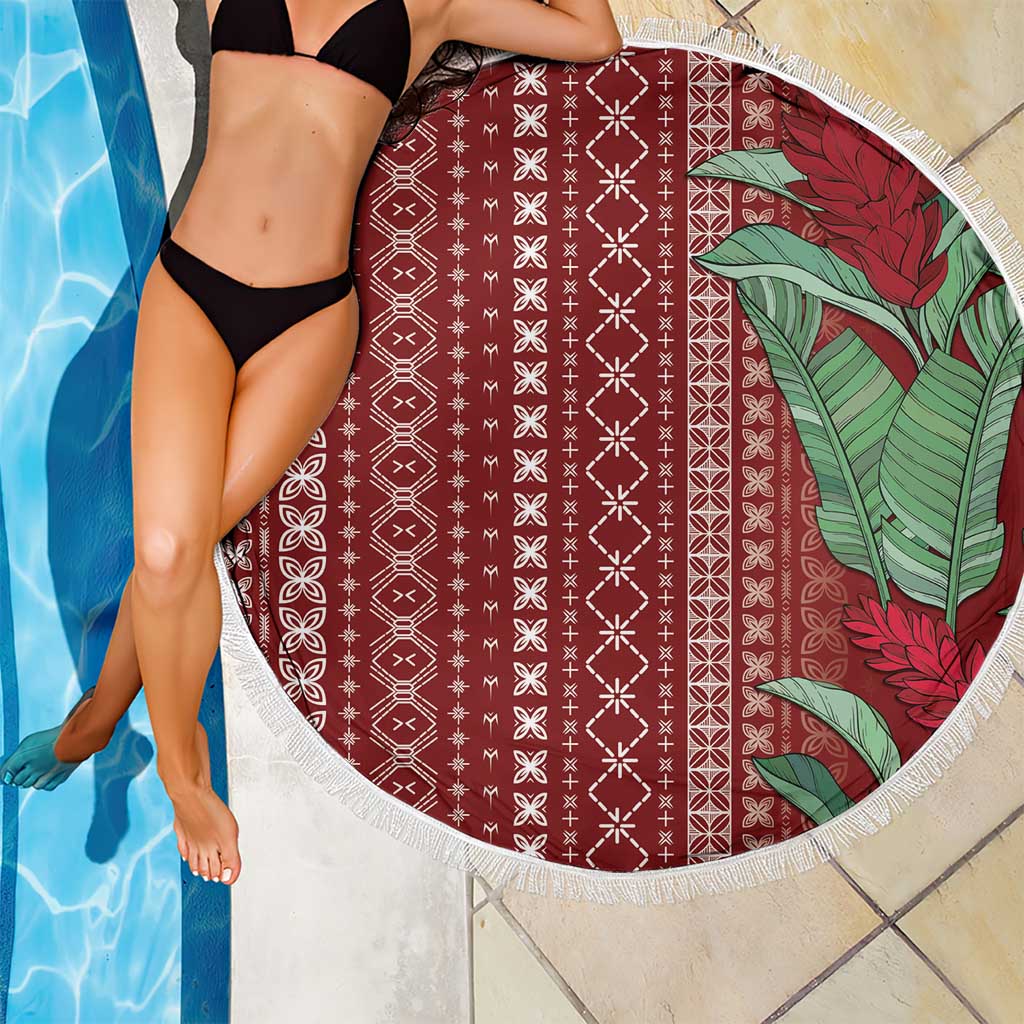 Women's Day Samoa Malu Tattoo Inspired Mix Teuila Beach Blanket Scarlet