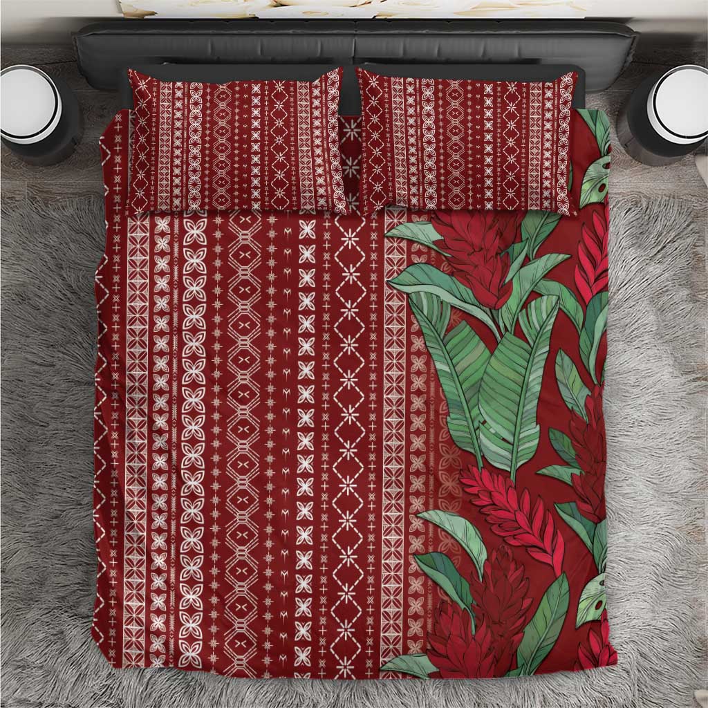 Women's Day Samoa Malu Tattoo Inspired Mix Teuila Bedding Set Scarlet