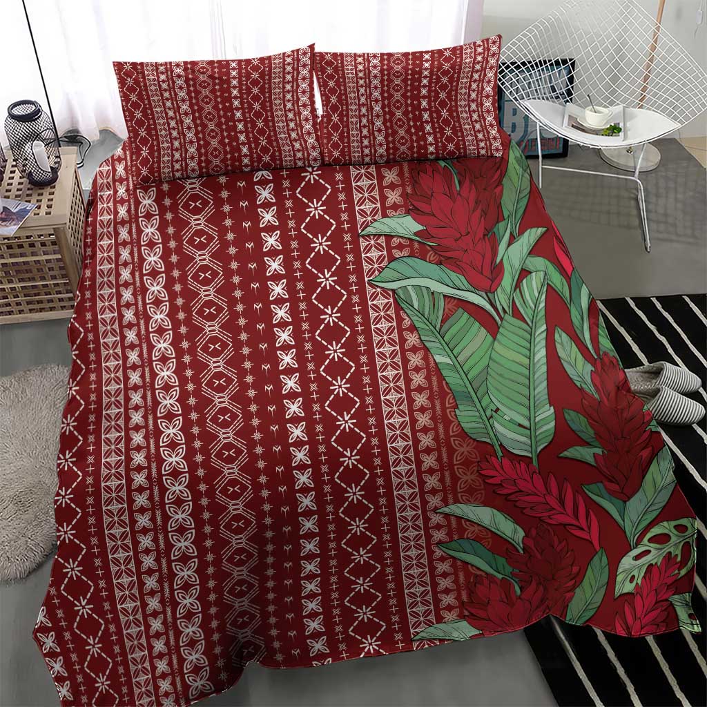 Women's Day Samoa Malu Tattoo Inspired Mix Teuila Bedding Set Scarlet