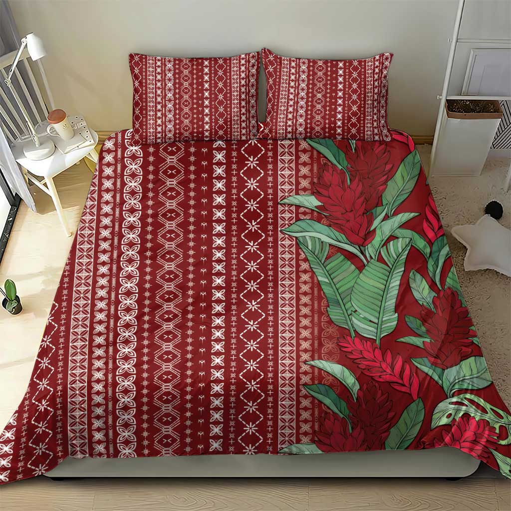 Women's Day Samoa Malu Tattoo Inspired Mix Teuila Bedding Set Scarlet