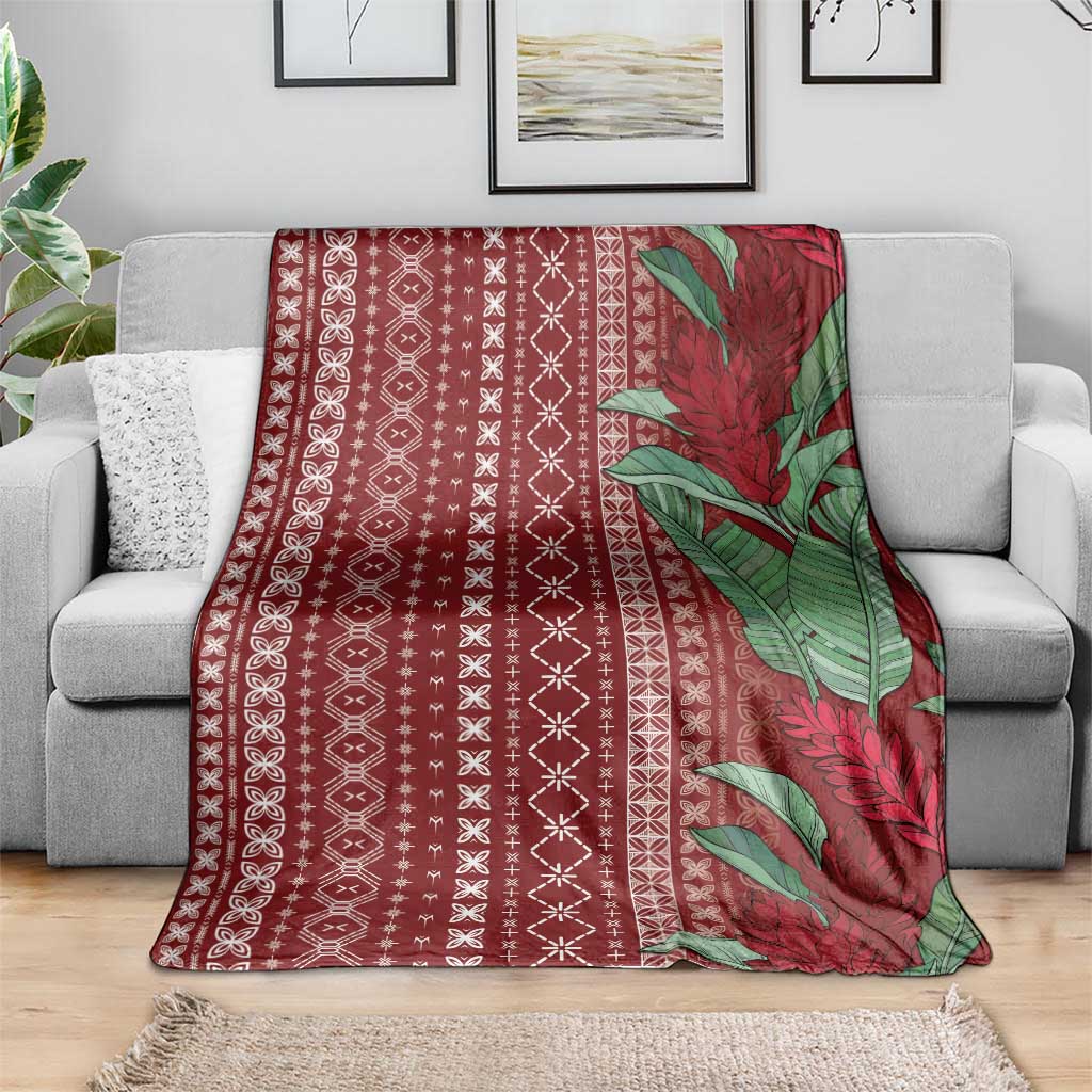 Women's Day Samoa Malu Tattoo Inspired Mix Teuila Blanket Scarlet