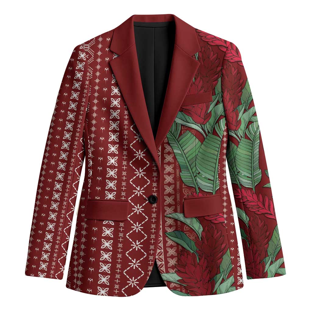 Women's Day Samoa Malu Tattoo Inspired Mix Teuila Blazer Scarlet LT7 Unisex Scarlet - Polynesian Pride