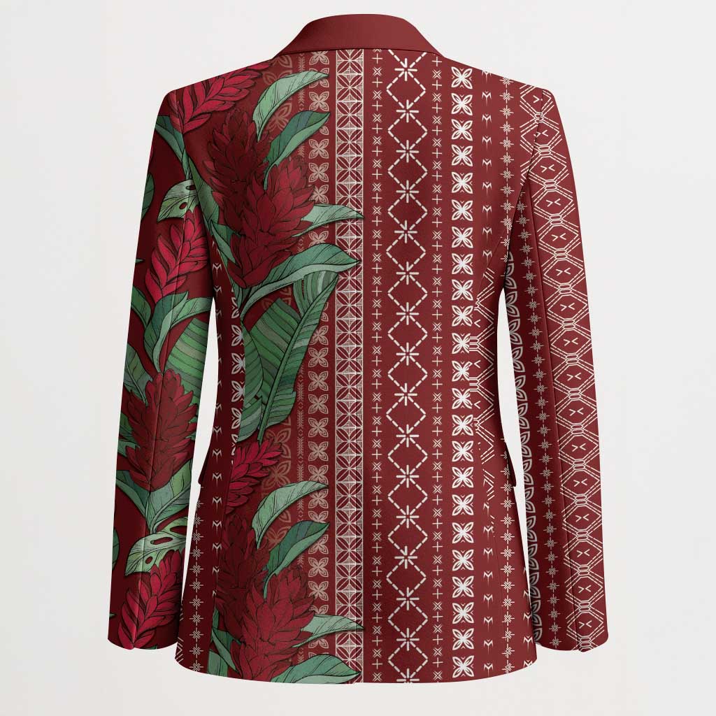 Women's Day Samoa Malu Tattoo Inspired Mix Teuila Blazer Scarlet
