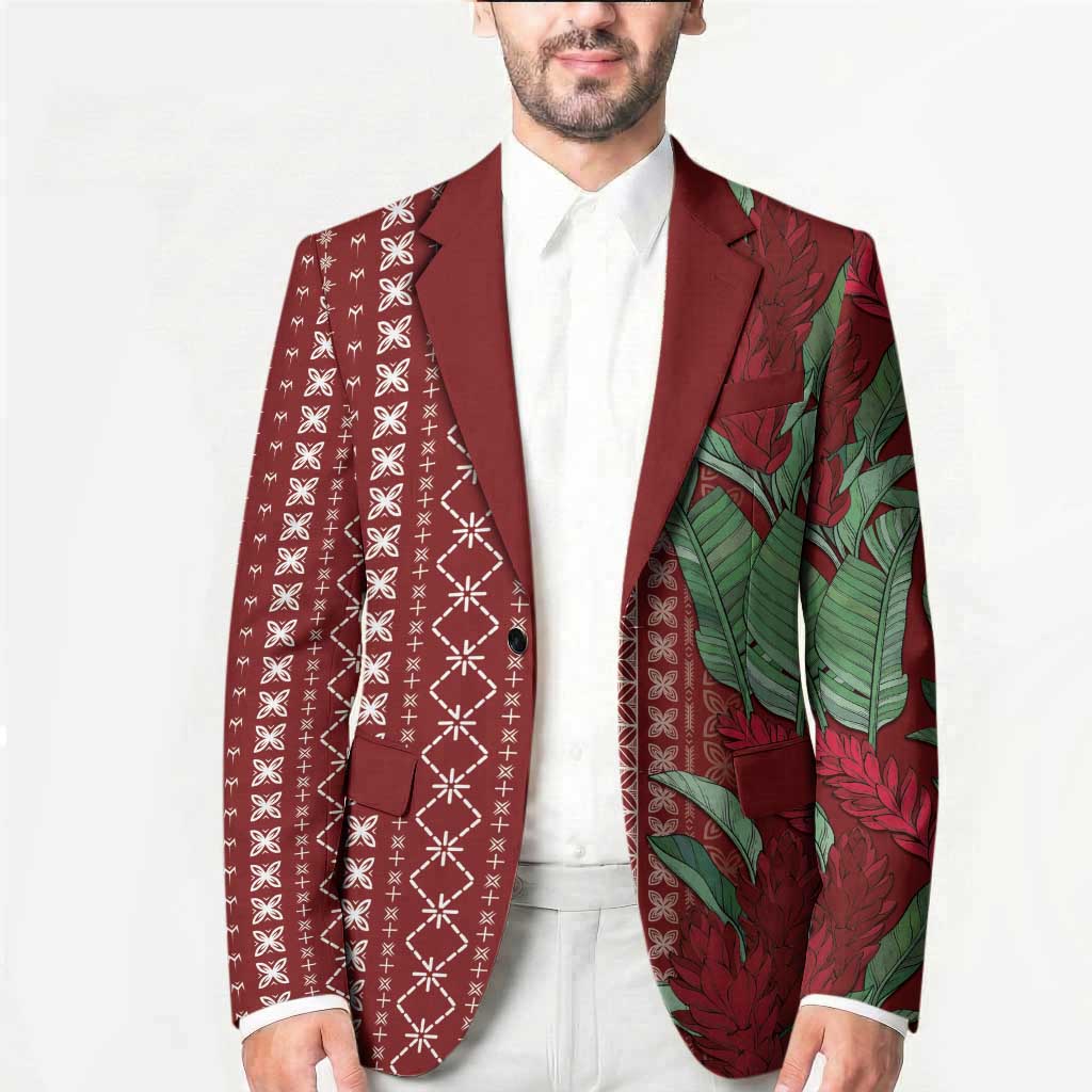 Women's Day Samoa Malu Tattoo Inspired Mix Teuila Blazer Scarlet