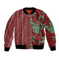 Women's Day Samoa Malu Tattoo Inspired Mix Teuila Bomber Jacket Scarlet