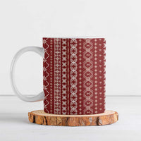 Women's Day Samoa Malu Tattoo Inspired Mix Teuila Ceramic Mug Scarlet