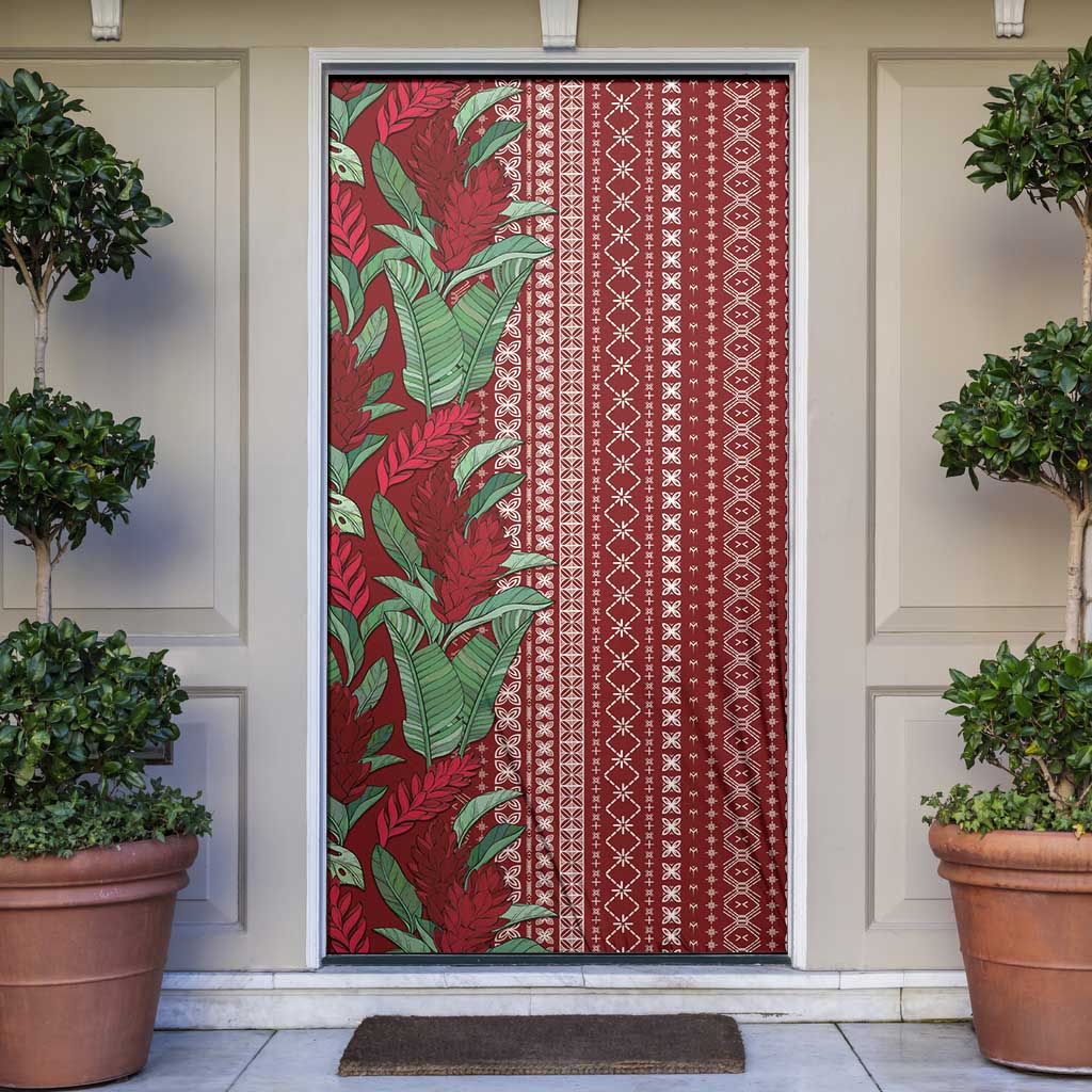 Women's Day Samoa Malu Tattoo Inspired Mix Teuila Door Cover Scarlet LT7 Scarlet - Polynesian Pride