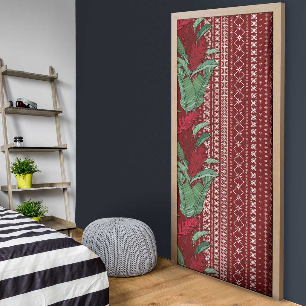 Women's Day Samoa Malu Tattoo Inspired Mix Teuila Door Cover Scarlet