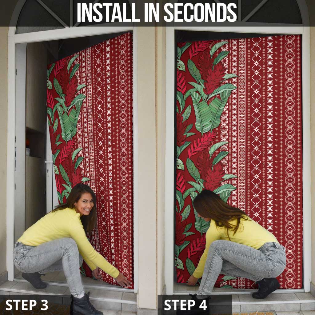 Women's Day Samoa Malu Tattoo Inspired Mix Teuila Door Cover Scarlet