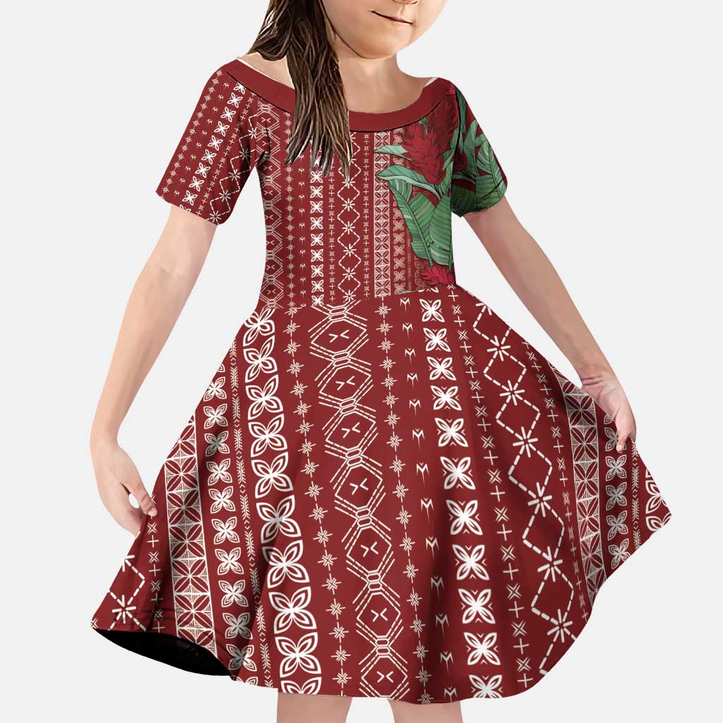 Women's Day Samoa Malu Tattoo Inspired Mix Teuila Family Matching Puletasi and Hawaiian Shirt Scarlet