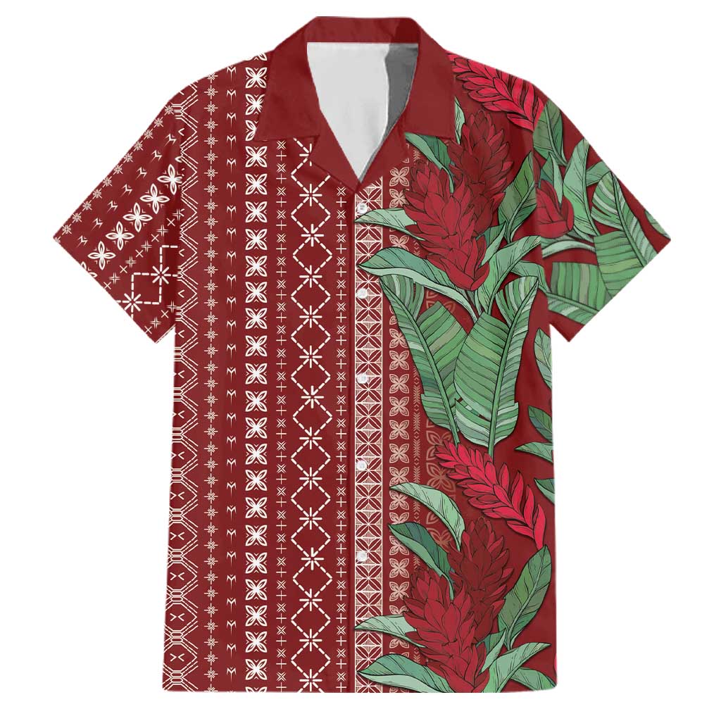 Women's Day Samoa Malu Tattoo Inspired Mix Teuila Family Matching Puletasi and Hawaiian Shirt Scarlet