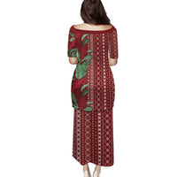 Women's Day Samoa Malu Tattoo Inspired Mix Teuila Family Matching Puletasi and Hawaiian Shirt Scarlet