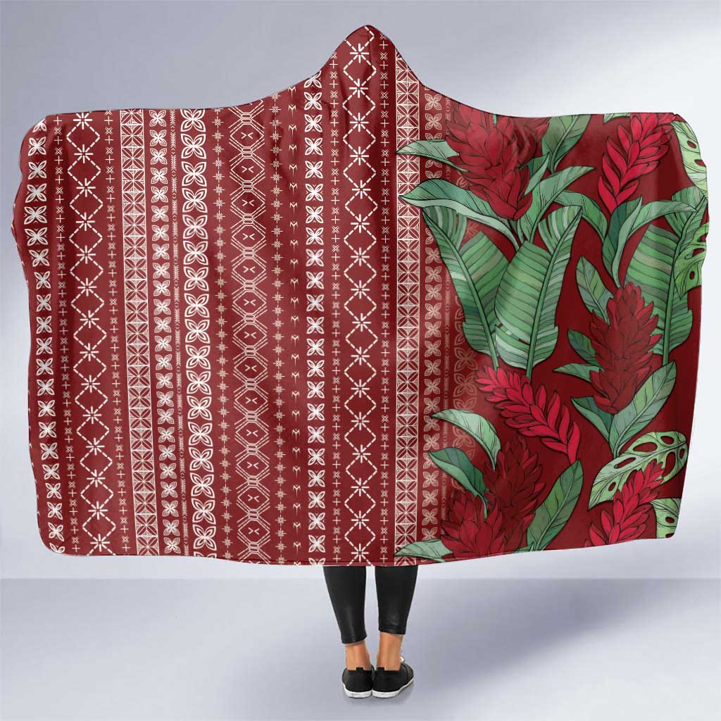 Women's Day Samoa Malu Tattoo Inspired Mix Teuila Hooded Blanket Scarlet