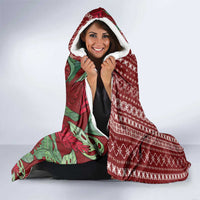 Women's Day Samoa Malu Tattoo Inspired Mix Teuila Hooded Blanket Scarlet