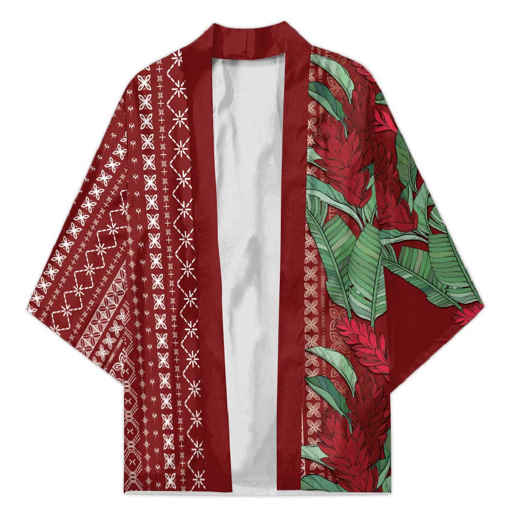 Women's Day Samoa Malu Tattoo Inspired Mix Teuila Kimono Scarlet