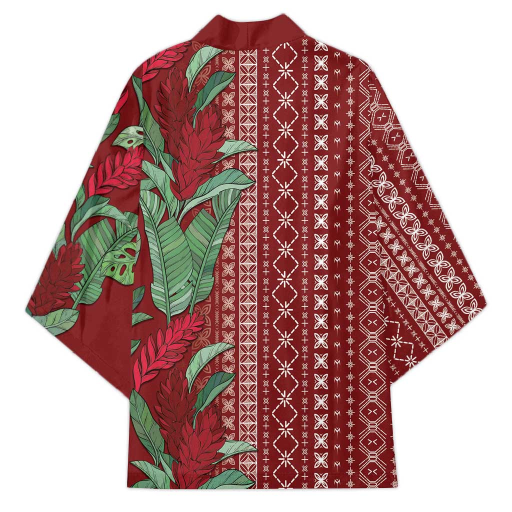Women's Day Samoa Malu Tattoo Inspired Mix Teuila Kimono Scarlet