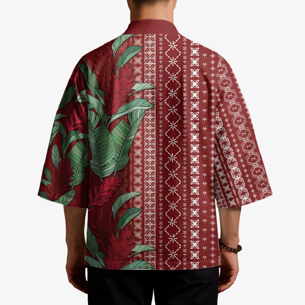 Women's Day Samoa Malu Tattoo Inspired Mix Teuila Kimono Scarlet