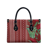 Women's Day Samoa Malu Tattoo Inspired Mix Teuila Leather Bag Scarlet