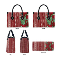 Women's Day Samoa Malu Tattoo Inspired Mix Teuila Leather Bag Scarlet
