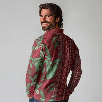 Women's Day Samoa Malu Tattoo Inspired Mix Teuila Long Sleeve Polo Shirt Scarlet